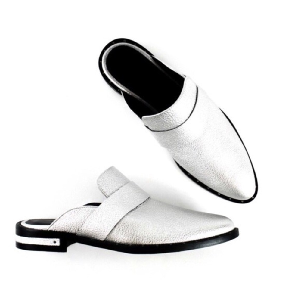 FREDA SALVADOR Silver Keen Mule, Size 8.5